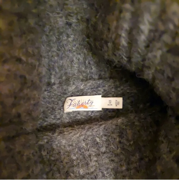 Faherty Frost Cable Stitch Turtleneck Sweater XS Charcoal Gray - Picture 11 of 15